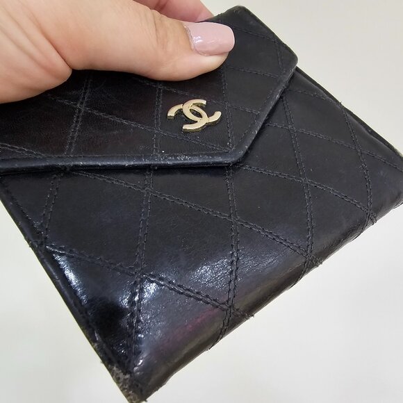 Chanel black genuine leather wallet - Picture 2 of 9